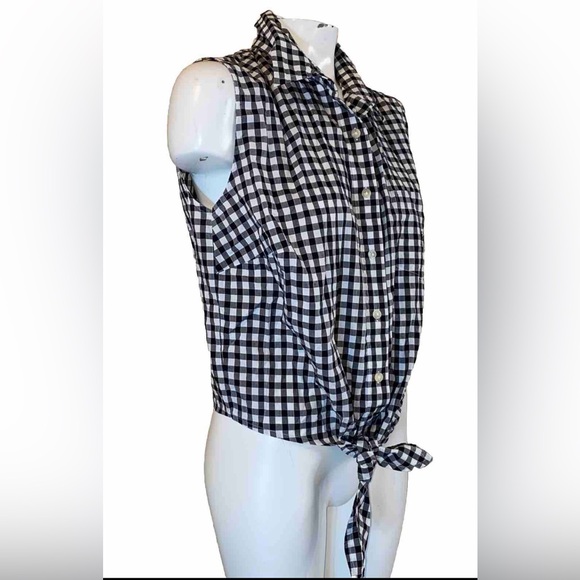 Lauren Ralph Lauren Sleeveless Gingham Tie crop top - Picture 5 of 11